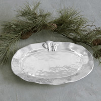 Silver Buffalo Large Oval Serving Platter - Platter Detail | Bone & Brass