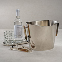 Bayeux Steel Ice Tong Horn Trim - Set Side View | Bone & Brass