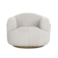 Tadeo Dove Cream Swivel Armchair - Chair Detail | Bone & Brass