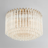 Lofton 18" Aged Brass Semi Flush Mount