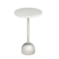 Arthur Polished Nickel Marble Accent Table