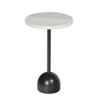 Arthur Polished Nickel Marble Accent Table