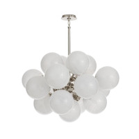 Shine Polished Nickel Chandelier with Swirl Glass