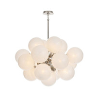 Shine Natural Brass Chandelier with Swirl Glass