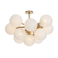 Shine Natural Brass Flush Mount with Swirl Glass