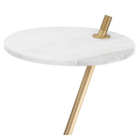 Spyder Polished Nickel Marble Accent Table