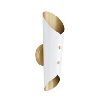 Vest White & Natural Brass Sconce