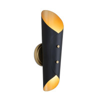 Vest Black & Natural Brass Sconce
