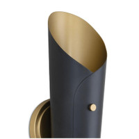 Vest Black & Natural Brass Sconce