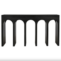 Bridge Hand Rubbed Black Console Table