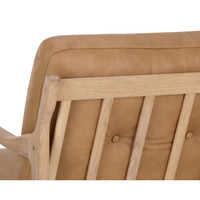 Gilmore Light Oak - Sahara Camel Leather Lounge Chair, view 3