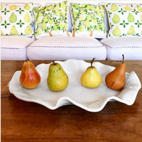 White Havana Scalloped Oval Platter - Platter Detail | Bone & Brass