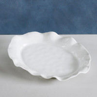 White Havana Scalloped Oval Platter - Platter Top View | Bone & Brass