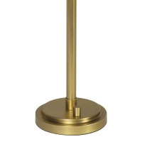 Polly Buffet Lamp base in brushed gold with a round, tiered design and a small switch.
