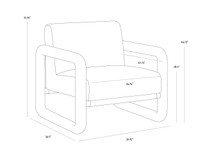 Nubo Noah Meadow / Ludlow Dark Olive Leather Lounge Chair