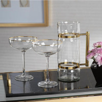 Gold Rim Bowl Martini Glasses, Set of 4 - Glass Detail | Bone & Brass