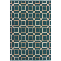 Latitude Blue & Grey Outdoor Rug with a geometric square pattern, made from durable polypropylene.