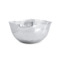 Soho Silver Organic Shaped Medium Deep Serving Bowl | Bone & Brass