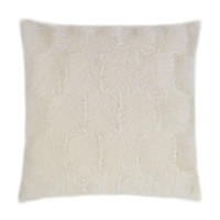 Ermelo Opal 24x24 luxury throw pillow with soft, textured off-white faux fur.