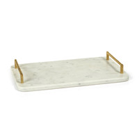 Andria Marble Tray Gold Metal Handles | Bone & Brass