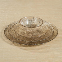 Luminara Golden Silver Fusion Glass Plate 13" Set 6 - Plate Detail | Bone & Brass