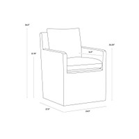 Glenrose Wheeled Dining Effie Linen Armchair, view 4