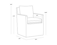 Glenrose Wheeled Dining Effie Linen Armchair