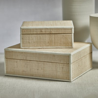 Reggio Natural Fiber Raffia Decorative Box - Bowl Detail | Bone & Brass