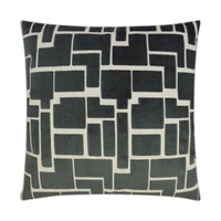 Luxury Aura Geometric Throw Pillow, 24"x24", with a dark gray and off-white abstract pattern.