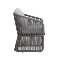 Allariz Warm Grey Rope Outdoor Dining Armchair, view 3
