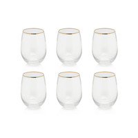Radiant Stemless All Purpose Glasses, Set 6 - Glass Side View | Bone & Brass