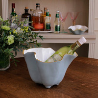 Encanto Onyx Ice Bucket Slate & White - Ice Bucket Detail | Bone & Brass