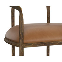 Zanatta Dining Tan Leather Armchair, view 3