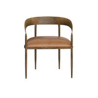 Zanatta Dining Tan Leather Armchair, view 4