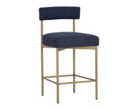 Seneca Antique Brass - Arena Navy Counter Stool