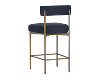 Seneca Antique Brass - Arena Navy Counter Stool