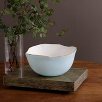 Sky Blue & White Osaka Large Serving Bowl - Bowl Detail | Bone & Brass