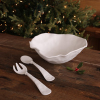 Vida Nube Large Salad Servers (White), view 10