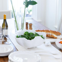 Vida Nube Large Salad Servers (White), view 6