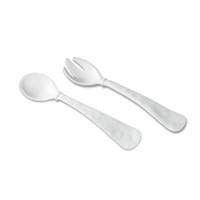Vida Nube Large Salad Servers (White) | Bone & Brass