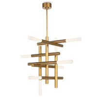 Modern Cass chandelier with polished nickel finish and frosted acrylic diffusers.
