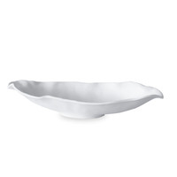Vida Nube Medium Oval Bowl (White) | Bone & Brass