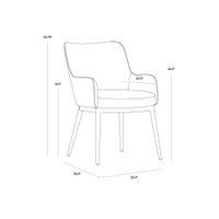 Franklin Dining Bravo Cream Armchair, view 4