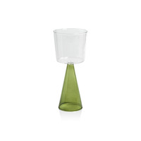 Vivian Green Stem White Wine Glasses, Set 4 | Bone & Brass