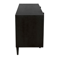 Morten 9-drawer pale black mahogany dresser with clean lines and tapered legs.