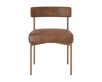 Seneca Antique Brass - Bravo Cognac Dining Chair