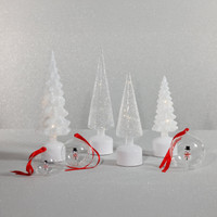 Clear Glass Rotating Tree, Holiday Lighted Table Décor - Detail View | Bone & Brass