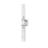 Polished Nickel Fluted Glass Wall Sconce, view 6