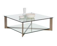 Xavier Square - Antique Brass Coffee Table