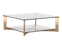 Xavier Square - Antique Brass Coffee Table